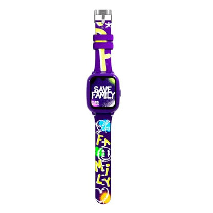 SaveFamily Iconic Plus 2 | Reloj Inteligente Niño con Localizador GPS, Llamada, Vídeo, IA, Botón SOS, Whatsapp, Spotify, Medidor de Temperatura | SIM Incluida - Modelo Graffiti