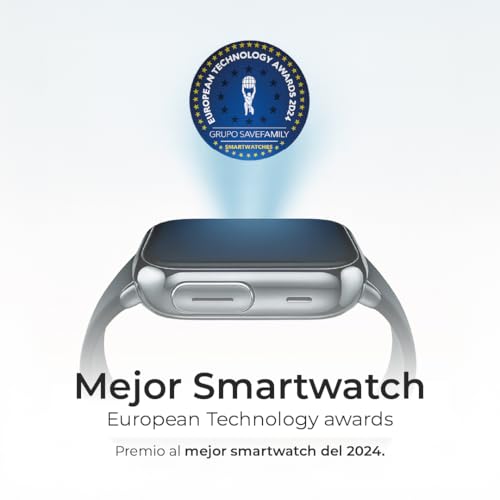 SaveFamily SaveWatch Plus 2 | Reloj Inteligente Niño con Localizador GPS, Llamada, Vídeo, Whatsapp, Spotify, App Store | SIM Incluida - Esfera Blanca y Correa de Tela Ocean