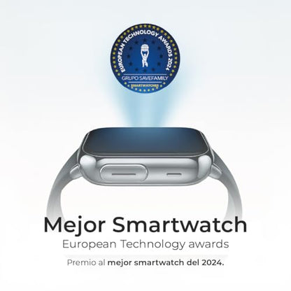 SaveFamily Iconic Plus 2 | Reloj Inteligente Niño con Localizador GPS, Llamada, Vídeo, IA, Botón SOS, Whatsapp, Spotify, Medidor de Temperatura | SIM Incluida - Modelo Pop