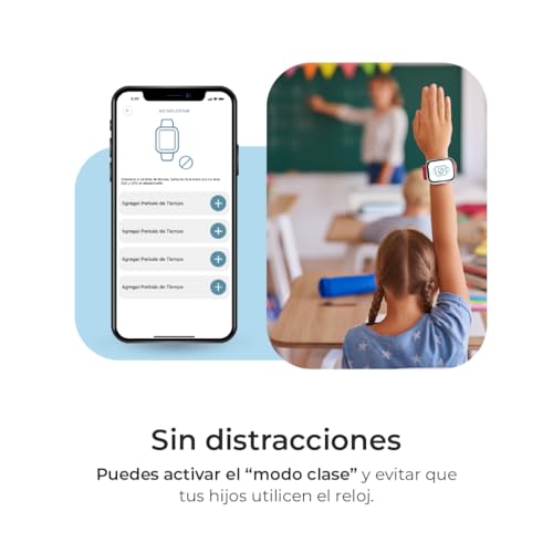SaveFamily SaveWatch Plus 2 | Reloj Inteligente Niño con Localizador GPS, Llamada, Vídeo, Whatsapp, Spotify, App Store | SIM Incluida - Esfera Blanca y Correa de Tela Ocean