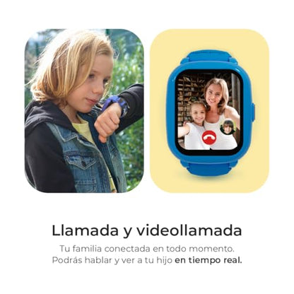 SaveFamily Iconic Plus 2 | Reloj Inteligente Niño con Localizador GPS, Llamada, Vídeo, IA, Botón SOS, Whatsapp, Spotify, Medidor de Temperatura | SIM Incluida - Modelo Graffiti