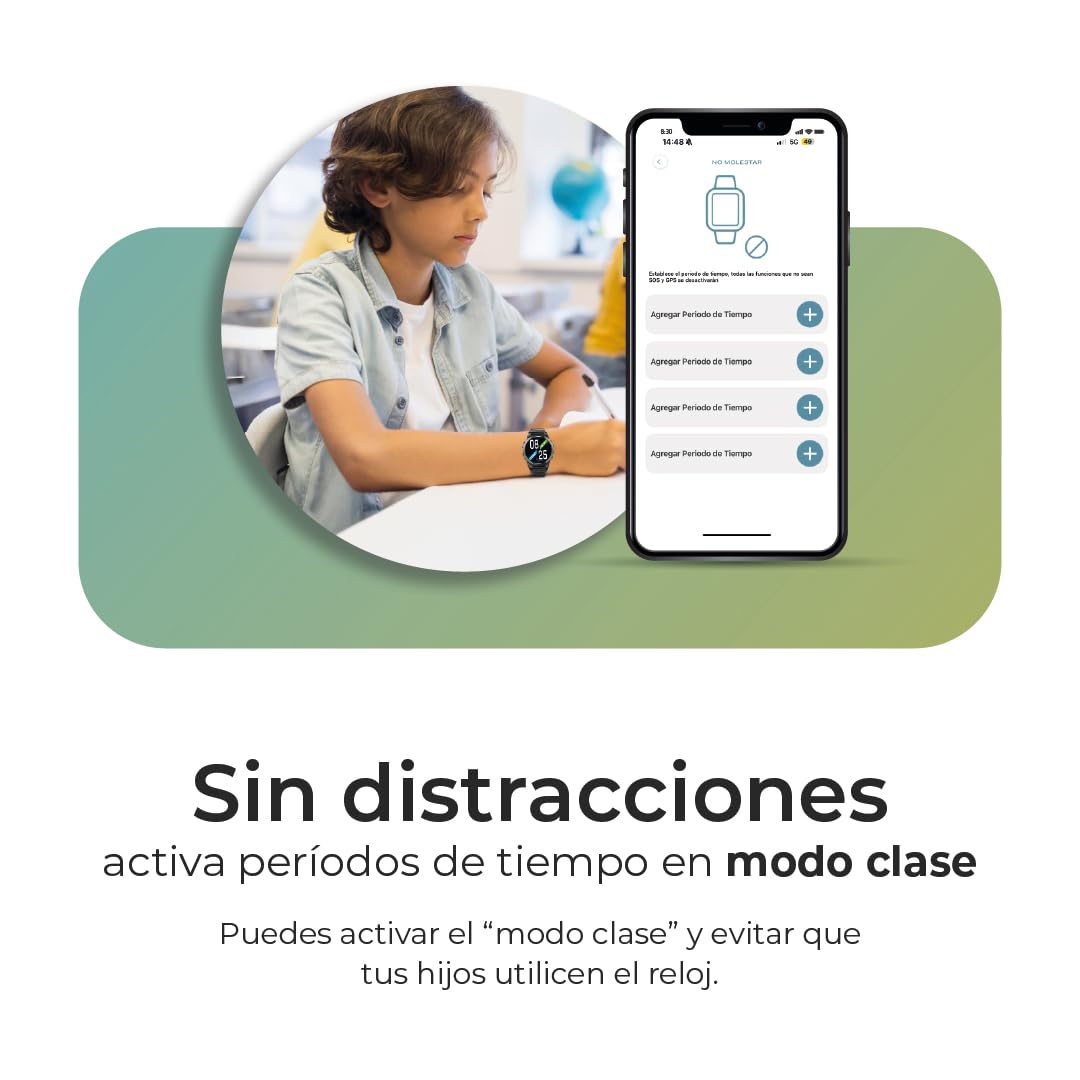 Save Family Slim 4G | Reloj Inteligente Niño con Localizador GPS, Llamada, Vídeo, Chat, Botón SOS, Cronómetro | SIM Incluida – Color Negro