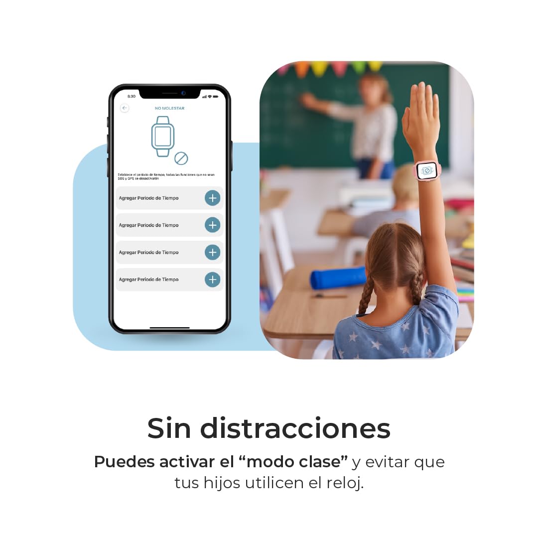 SaveFamily Iconic Plus 2 | Reloj Inteligente Niño con Localizador GPS, Llamada, Vídeo, IA, Botón SOS, Whatsapp, Spotify, Medidor de Temperatura | SIM Incluida - Modelo Pop