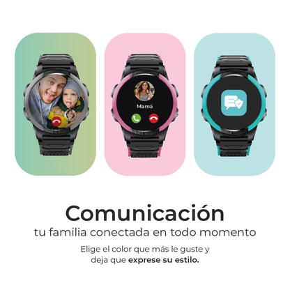 Save Family Slim 4G | Reloj Inteligente Niño con Localizador GPS, Llamada, Vídeo, Chat, Botón SOS, Cronómetro | SIM Incluida – Color Negro